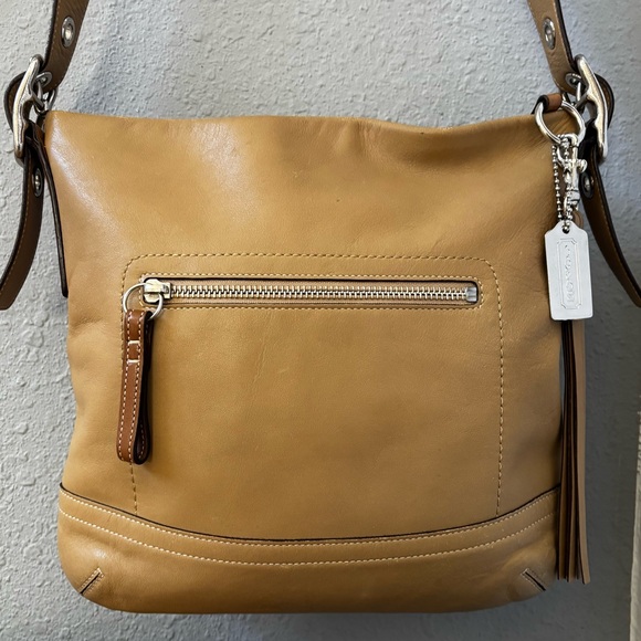 Vintage Coach Legacy Tan Leather Crossbody Bag with Silver Hardware - Picture 10 of 12